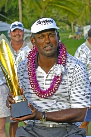 Trophy and lei